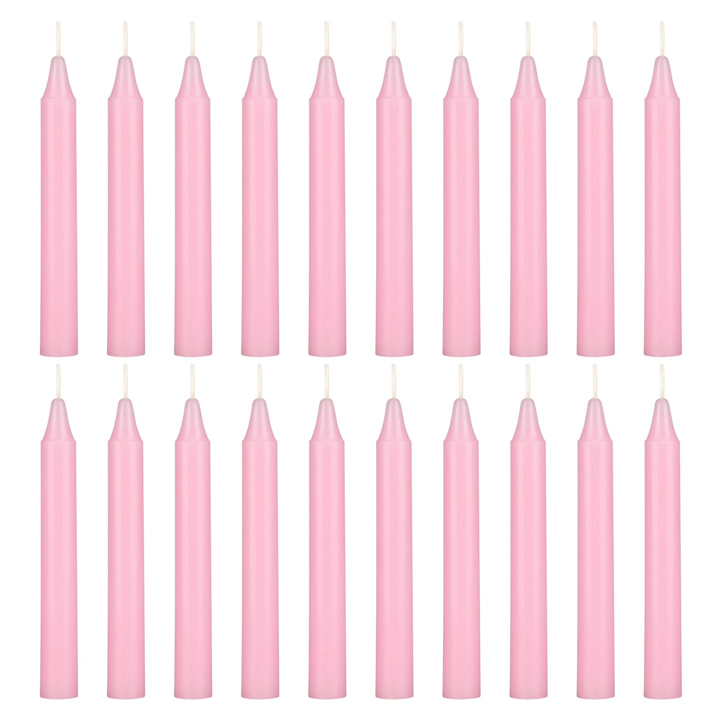 Mega Candles 20 pcs Unscented Pink Exquisite Mini Taper Spell Candles, 4 Inch Tall x 1/2 Inch Diameter, Magic Chimes, Enchantment, Casting Rituals, Witchcraft, Wiccan, Altar, Metaphysical