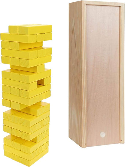 WE Games Wooden Block Stacking Party Game for Adults Tumble Tower Wedding Guest Book Alternative Tabletop Games Includes Storage Case 12 inches