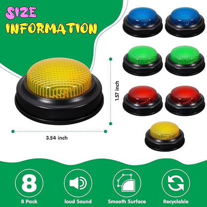 8-Pack Game Buzzers for Trivia Games – Classroom Quiz Buzzers with Lights &amp Sounds for Learning Parties &amp Family Fun