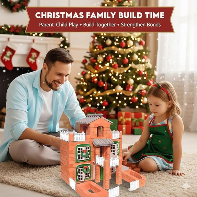 Brick and Mortar Construction Set DIY Building Blocks for Kids Ages 6+ STEM Construction Kit Versatile Creative Play Great Birthday Gift