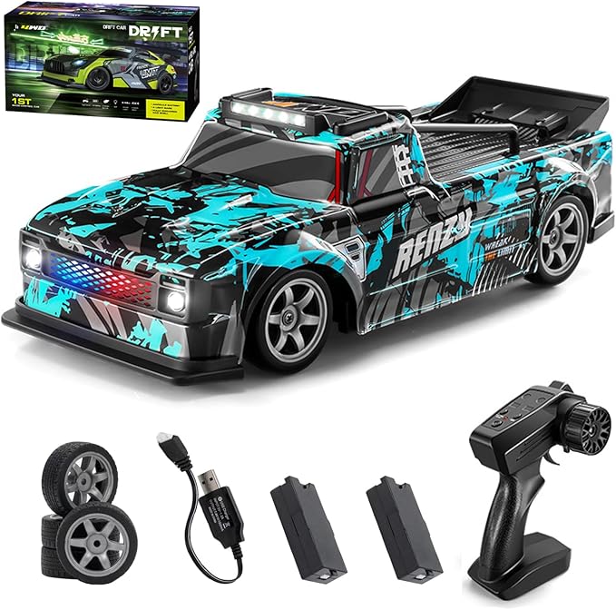 RC Drift Car 1:16 Scale Remote Control Vehicle for Drift and Race 2.4GHz 4WD High Speed 20+KM/H Racing Car with LED Lights Hobby RC Cars Toy Gifts for Teen Adults