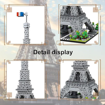 Paris Eiffel Tower Model Building Blocks Micro Brick Architecture Landmark for Display Fun Construction Gift for Kids &amp Adults