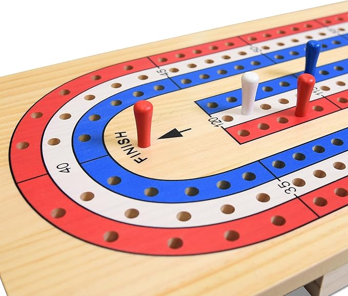 Vivere Giant Cribbage Game – Includes Large Pegs Bicycle Cards and Oversized Board for Family Fun