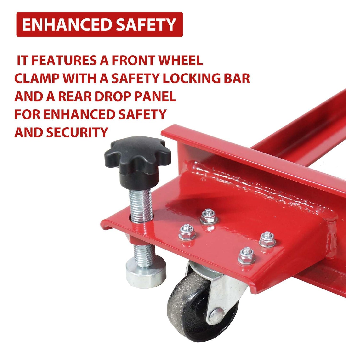 Hydraulic Motorcycle Lift Table 1000 LB Capacity, Heavy-Duty Steel Scissor Lift Hoist with Safety Lock & Wheel Clamp, Adjustable Jack Stand for Motorcycle Repair in Garages, Workshops, Home Use