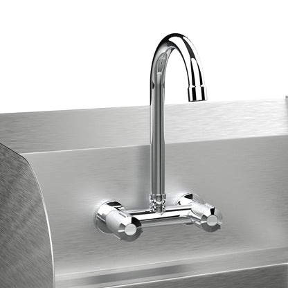 Bonnlo Upgraded Commercial Hand Wash Stainless Steel Prep/Bar Sink with Side Splash Guard - Wall Mount Utility Sink Hand Washing Basin with Faucet for Commercial Restaurant RV Kitchen