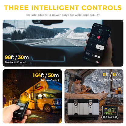 8KW Diesel Air Heater, 110V/12/24V All-in-One Portable Diesel Heater, with APP Control, 5500m Max Altitude Mode, Auto Start-Stop and Wireless Temperature Sensing, for RV Garage Truck Boat Tent