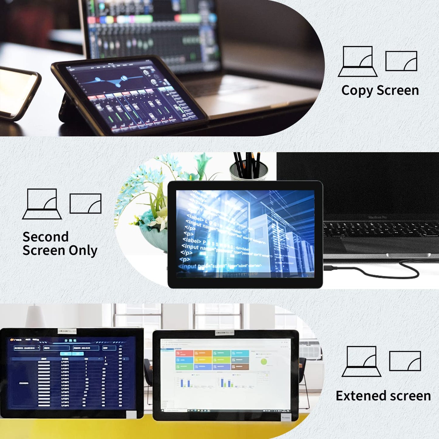TouchWo 18.5 inch Capacitive Multi-Touch Screen Industrial Monitor, 16:9 Display 1920 x 1080P, Built-in Speakers, VGA, DVI & HD-MI Monitor for PC, POS, Small Business, Restaurant