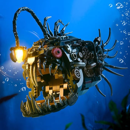 Mechanical Fish Building Sets for AdultOcean Animal Building Display with LightCollection Decor for Home or OfficeCreative Blocks Gift for Adults(1038PCS)