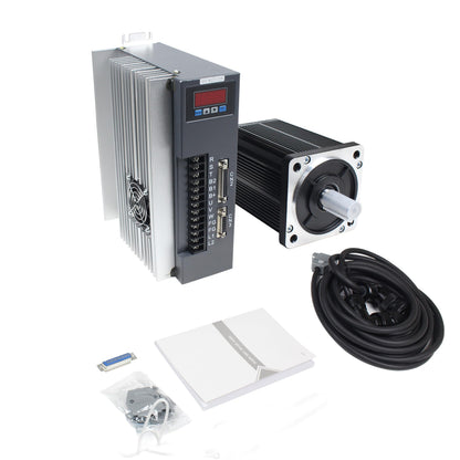 RATTMMOTOR 2.6KW 220V Servo Motor Kit, Large Servo with Servo Motor Driver CNC Controller Kit for CNC Engraver Milling Machine/Robot (Without Brake)