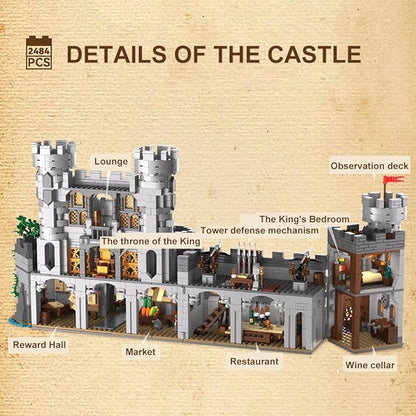 Medieval Knight Castle Building SetViking Architecture Tower Modular Buildings Ideals Christmas Birthday Gift for History EnthusiastsCreative Gift for Adults and Teen(2554PCS)