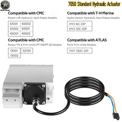 Tilt and Trim Parts 7050 for CMC T-H Marine - ELCT0078 Standard Hydraulic Actuator for Jack Plate and Tilt & Trim Systems, 12V Self-Contained Marine Hydraulic Unit, 5" Stroke