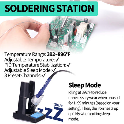 YIHUA 853D 5A-II 3 in 1 Hot Air Rework Soldering Iron Station and DC Power Supply 30V 5A -°F /°C Multiple Functions