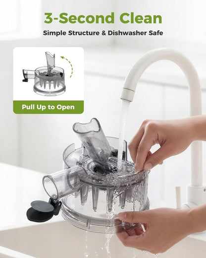 TUUMIIST 3-in-1 Cold Press Juicer Machine, Smart Touch Masticating Juicers for Whole Fruit & Vegetable, 6.5" Wide Chute Slow Juicer for Nut Milk & Sorbet, High Yield, 100oz Large Capacity, Easy Clean