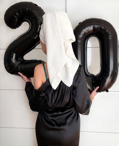 Black Number Balloons by [Brand Name] - 40 Inch, Perfect for Birthday Celebrations | Ideal for Ages 10-80