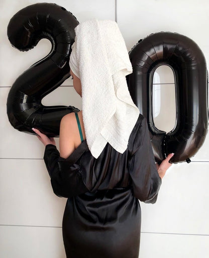 Black Number 23 Balloon 40 inch, 23 Number Balloons, 23rd Black Birthday Decorations for Women Men, 23 Year Old Black Party Supplies