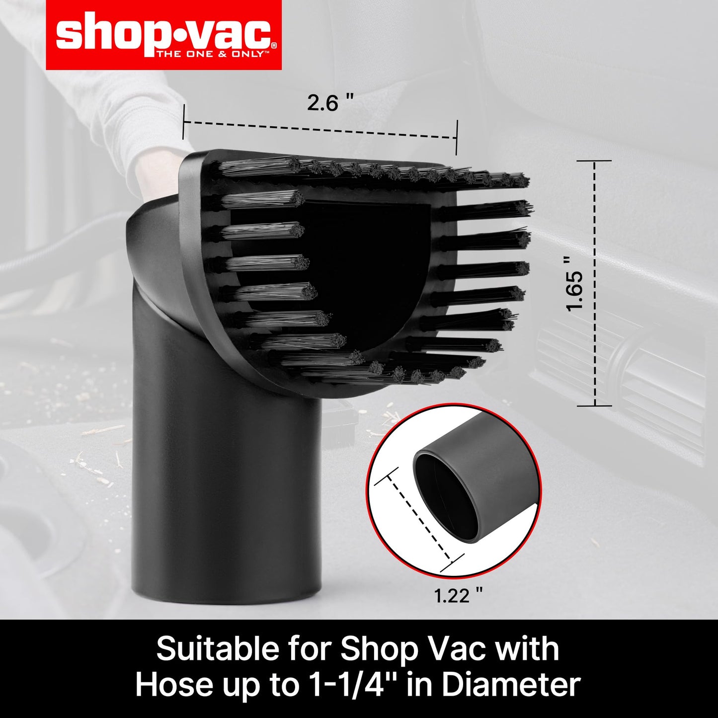Shop-Vac 6 Gallon 4.0 Peak HP Wet/Dry Vacuum 1-1/4’’ Swivel Brush, 2 Pack