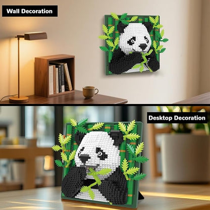 Panda Animal 3D Wall Art Micro Mini Building Blocks Set Unique Home Wall Decor or Table Display No Compatible with Lego Ideal Gift Toy for Adults &amp Boys Girls 14+ (1142 PCS)