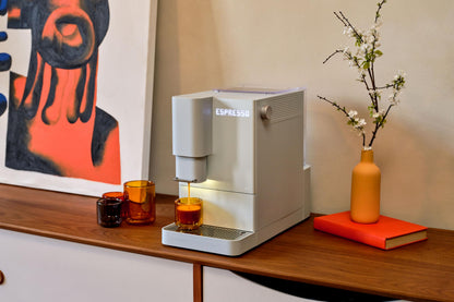 Terra Kaffe Demi Compact Fully Automatic Espresso Machine - Roaster-Approved Espresso Settings - Barista-Level Quality with Built-In Grinder - Coffee Machine - Cloud