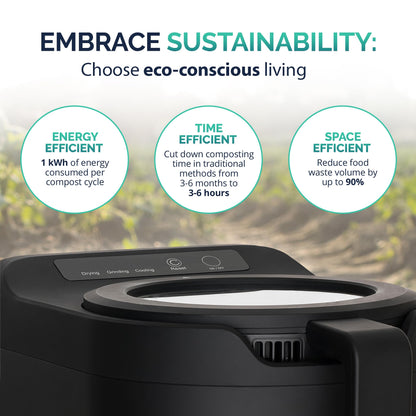 Luma® by Newair Electric Composter for Kitchen | 2.5L Odorless Kitchen Composter | Dishwasher Safe Indoor Compost Machine | 90% Volume Reduction in 3-6 Hours