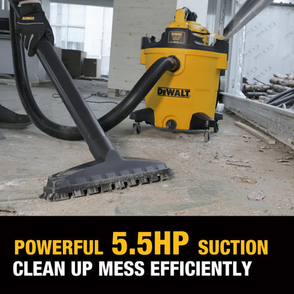 DEWALT Shop Vacuum Wet and Dry Vac with Detachable Leaf Blower, 3 in 1 Heavy Duty Wet Dry Vacuum Cleaner 12 Gal for Home, Garage, Car, Workshop, Jobsite, Lawn Care, Yard, Patio, 5.5 Peak HP, DXV212P