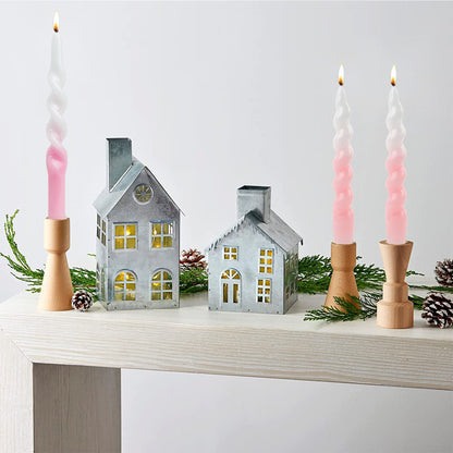 MAITREYA Brown Taper Candles Conical Stick Candles Spiral Taper Candles-Set of 4 for Decoration Weddings Party Church-Unscented Dripless Candles,10inch(C-Coffee)