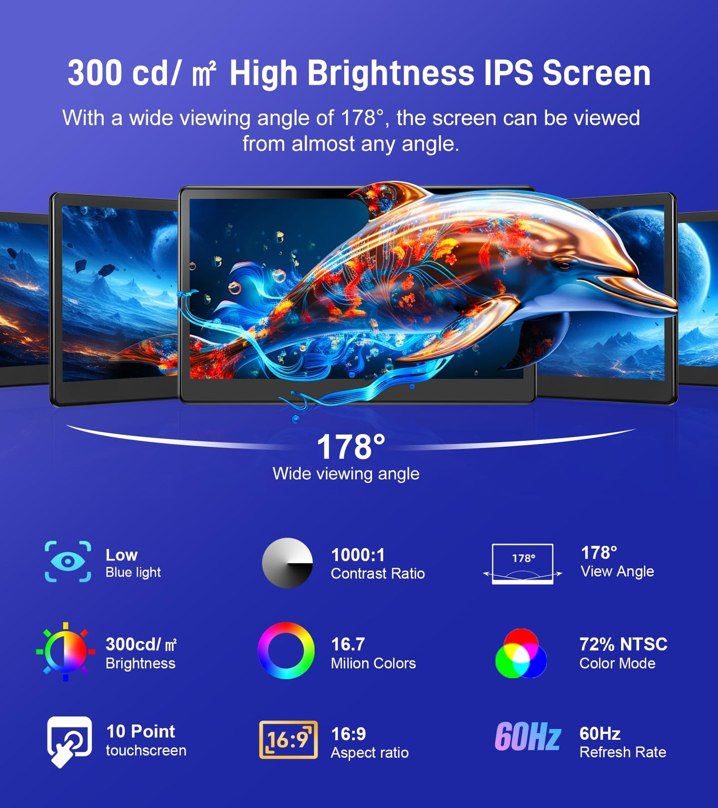 Forzola 15.6 inch Portable Touchscreen Monitor with HDMI VGA DVI Ports, Screen Extender FHD 1920×1080 IPS Small Touch Screen Display Compatible with Laptops PC PS5/4, Industrial (with Remote)