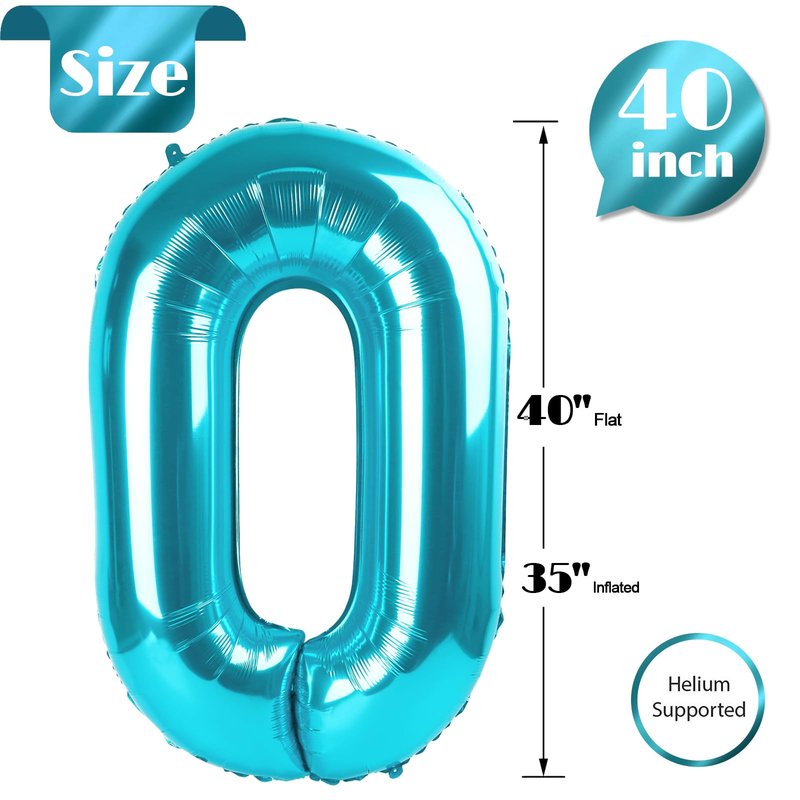 Blue Number 20 Balloon 40 inch, 20 Number Balloons, 20th Blue Birthday Decorations for Girls Boys Kids, 20 Year Old Blue Party Supplies