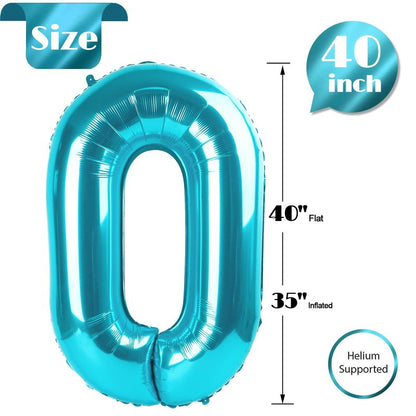 Blue Number 20 Balloon 40 inch, 20 Number Balloons, 20th Blue Birthday Decorations for Girls Boys Kids, 20 Year Old Blue Party Supplies