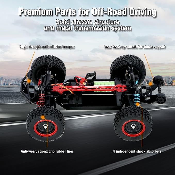 GoolRC 1:14 Brushless RC Trucks 70 KMH High Speed 4WD RTR Fast RC Cars All Terrain 2024 New Upgrade Electric Off-Road Remote Control Truck with 2 Batteries Vehicle Car Toys Gifts