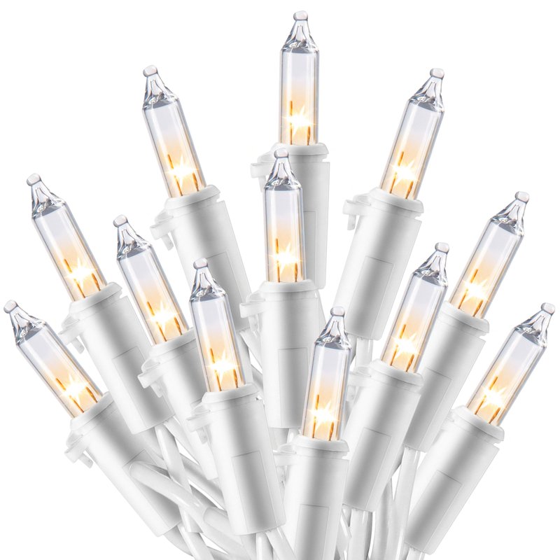 Joiedomi Christmas String Lights Indoor,100 Count Mini Warm Fairy Light Outdoor,21.4 FT Decor for Patio Dorm Classroom Bedroom Holiday Wedding Party Garland Birthday Valentines Day,White Wire