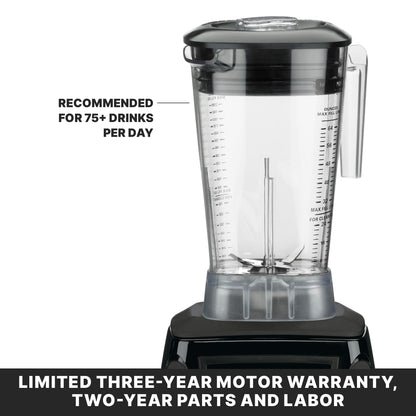 Waring Commercial Xtreme Blender, 3.5 Horsepower Motor, Electronic Keypad with Timer & 64 oz Copolyester Jar for Bars & Restaurants, NSF Certified, MX1100XTX
