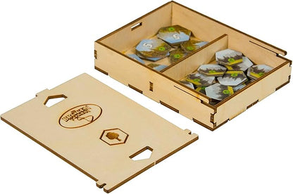 The Broken Token Game Organizer Compatible with Terraforming Mars: Ares Expedition - Wooden Game Organizing Box with Multiple Trays
