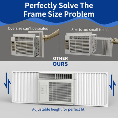 Wintcomfort Window Air Conditioner Side Panel with Adjustable Frame, Adjuatable Window AC Accordion Filler Kit for Window AC Units 14000~22000 Btu, Window AC Insulation Side Panels with Frame