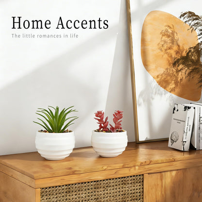 sunanday 6-Pack Mini Artificial Succulents in Ceramic Pots,Small Fake Plants for Desk, Bathroom, Aesthetic Living Room & Home Office Decor,Office Desk Accessories