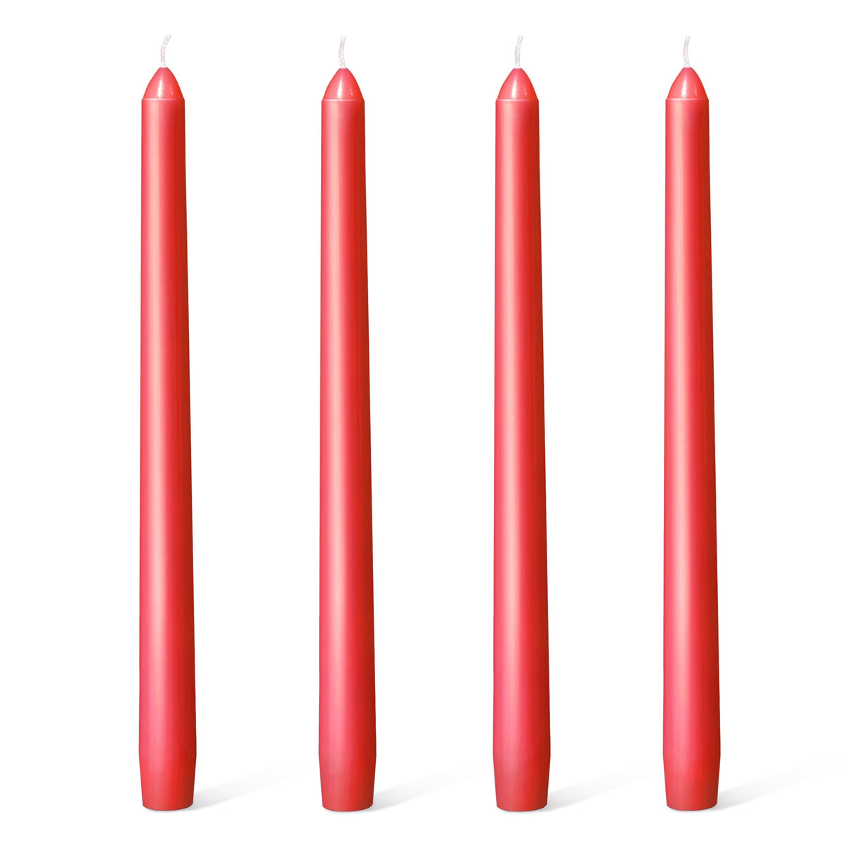 Everymoment Red Taper Candles - 4 Pack 10 Inch Candlesticks - Dripless & Smokeless for 8 Hours - Unscented Paraffin Wax - Ideal for Valentine’s Day Christmas Wedding Halloween Holiday & Home Decor