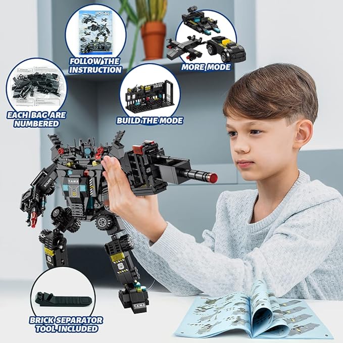 iloveee 51 in 1 Robot STEM Building Blocks Toys for Boys Age 8-12 Educational Learning Building Bricks Truck Kit Gifts for 6 7 8 9 10 11 13 Years Old Kids Engineering Erector Set 700PCS…