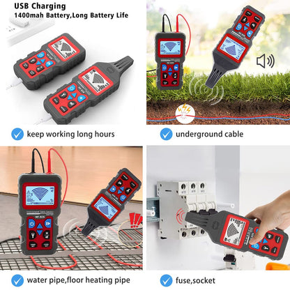 NOYAFA nf-826 Underground Cable Locator, Wire Tracking Detector, wall and Underground Pipeline Wire Detector. Fuse, Switch, Short Circuit Breaker Fault Finder/Rechargeable Underground Wire Detector