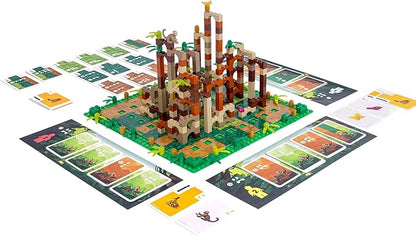 Dotted Games Monkey Palace: A Lego Board Game - Build Your Way to Victory Brick by Brick! Fun Family Brick-Building Game for Kids &amp Adults Ages 10+ 2-4 Players 45 Minute Playtime