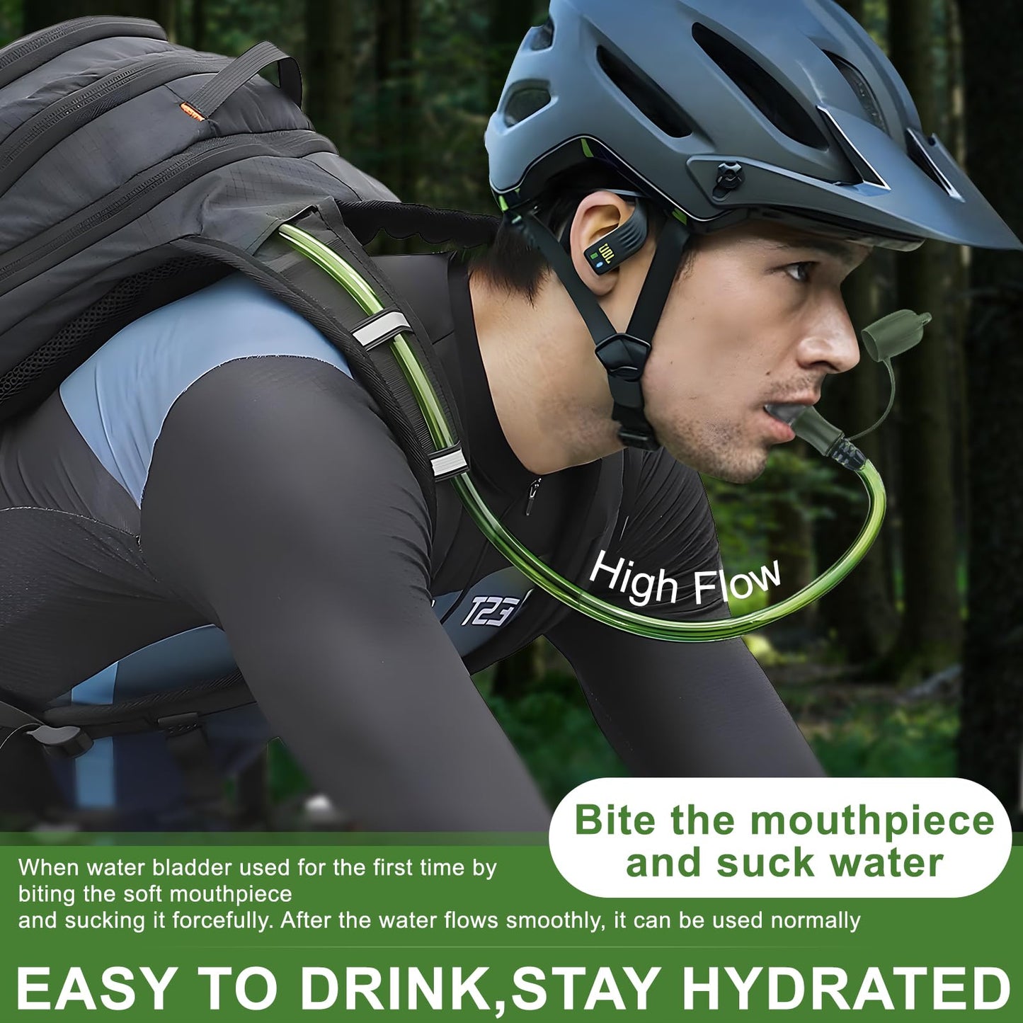 Hydration Bladder, 3L Water Bladder for Hiking Backpack, BPA-Free Leak Proof Water Reservoir Storage Bag, Water Pouch Hydration Pack Replacement for Camping Cycling Running, Military Green