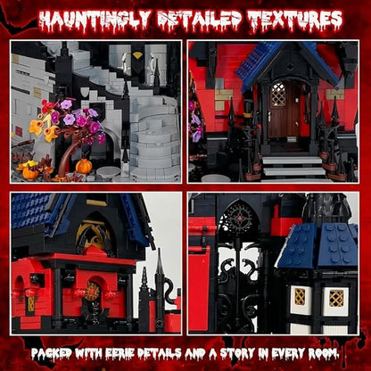 Haunted House Modular Buildings Set for AdultsGothic Medieval Castle Architecture Horror Haunted Mansion 2 in 1 Sets with Box Nightmare Ideal Gifts for Christmas (3900 PCS)