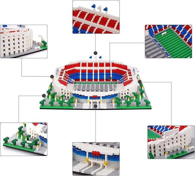 Micro Mini Blocks Football Stadium Series Model Mini Building Blocks Architecture Model Building kit (Camp NOU)