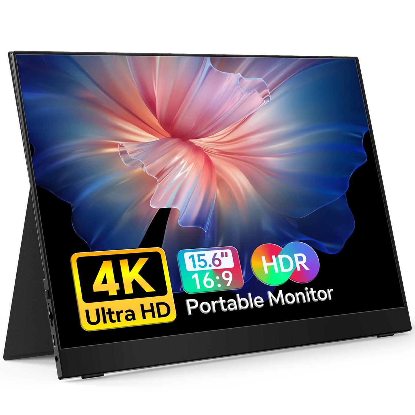 MNN 4K Portable Monitor 15.6" 3840x2160 UHD USB-C HDMI Laptop Monitor, 100% Adobe RGB IPS Computer Gaming Display HDR Travel Monitor w/Speakers & Smart Cover for Laptop Xbox PS5 Switch PC Phone