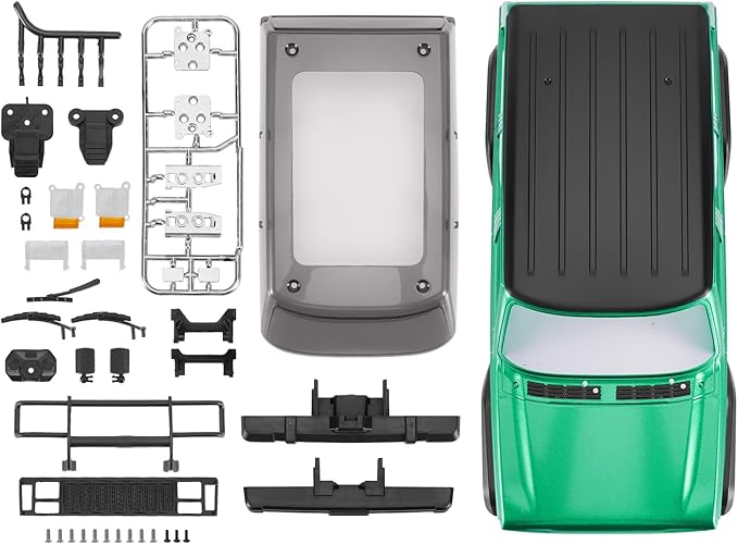 INJORA 6.10in 133g Wheelbase ABS Hardtop Cherokee Body for TRX4M Bronco Defender Chassis 1/18 RC Crawler Upgrade(Green)
