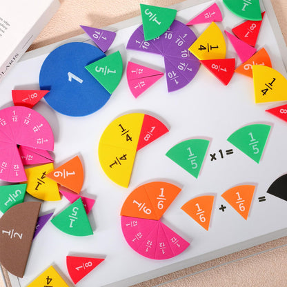 Sayglossy 10 Sets Fraction Set for Math Classroom Fractions Manipulatives Math Manipulatives for Home School Supplies (Circles)