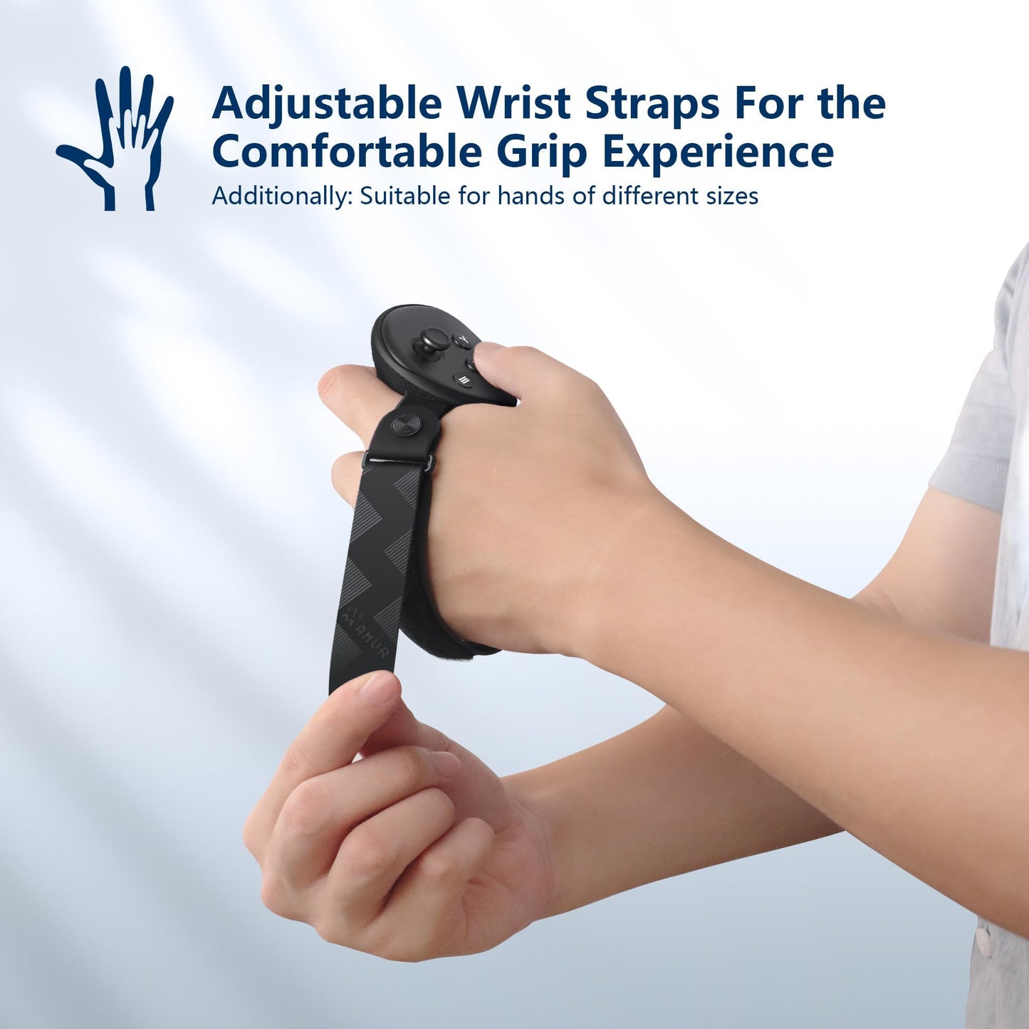 AMVR Upgraded Controller Grips Cover Compatible with Meta/Oculus Quest 3S/Quest 3 Accessories, with Battery Opening Cover and Knuckle Straps Protector