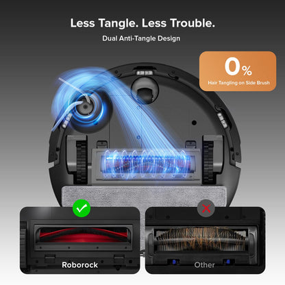 roborock Q10 S5+ Robot Vacuum and Mop, 10,000Pa Suction, Upgraded from Q8 max+, 70 Days Self-Emptying, Obstacle Avoidance, Sonic Mopping, Dual Anti-Tangle Design, Auto Mop Lifting, Black