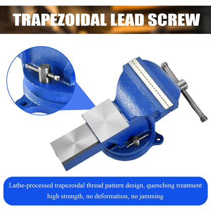 Bench Vise Heavy Duty, Table 6" Vise - Locking Base Clamp Cast Steel 360° Swivel Vice with Anvil, Table Clamp Pipe Lock Pliers Base Desktop for Woodworking Cutting Conduit Drilling, Sanding