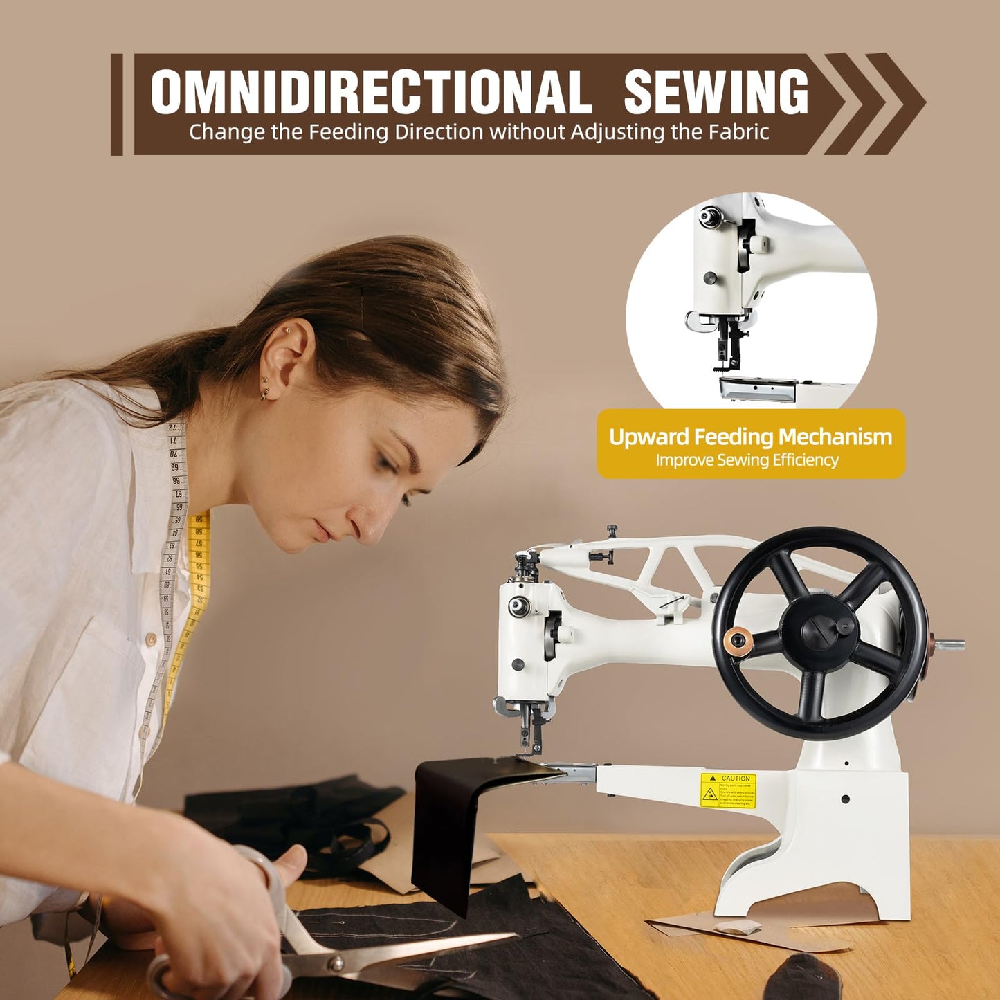Leather Sewing Machine for Patch Repair - Hand Crank Industrial Double-Headed Needle Patcher for Boots, Slippers, and Canvas - Durable Sewing Equipment