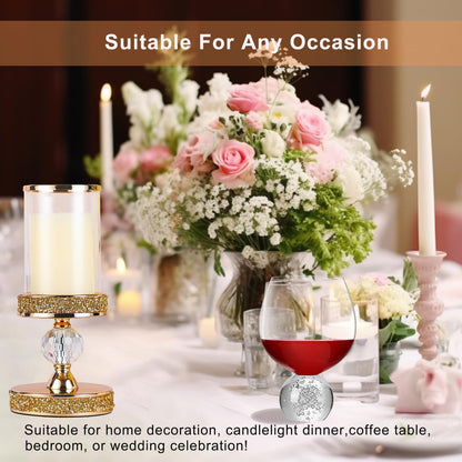 Hurricane Candle Holders for Pillar Candle, Pillar Candle Holder, Crystal Candlesticks Holder for Dining Coffee Table, Wedding,Events,Parties, Home Decor YL031SD