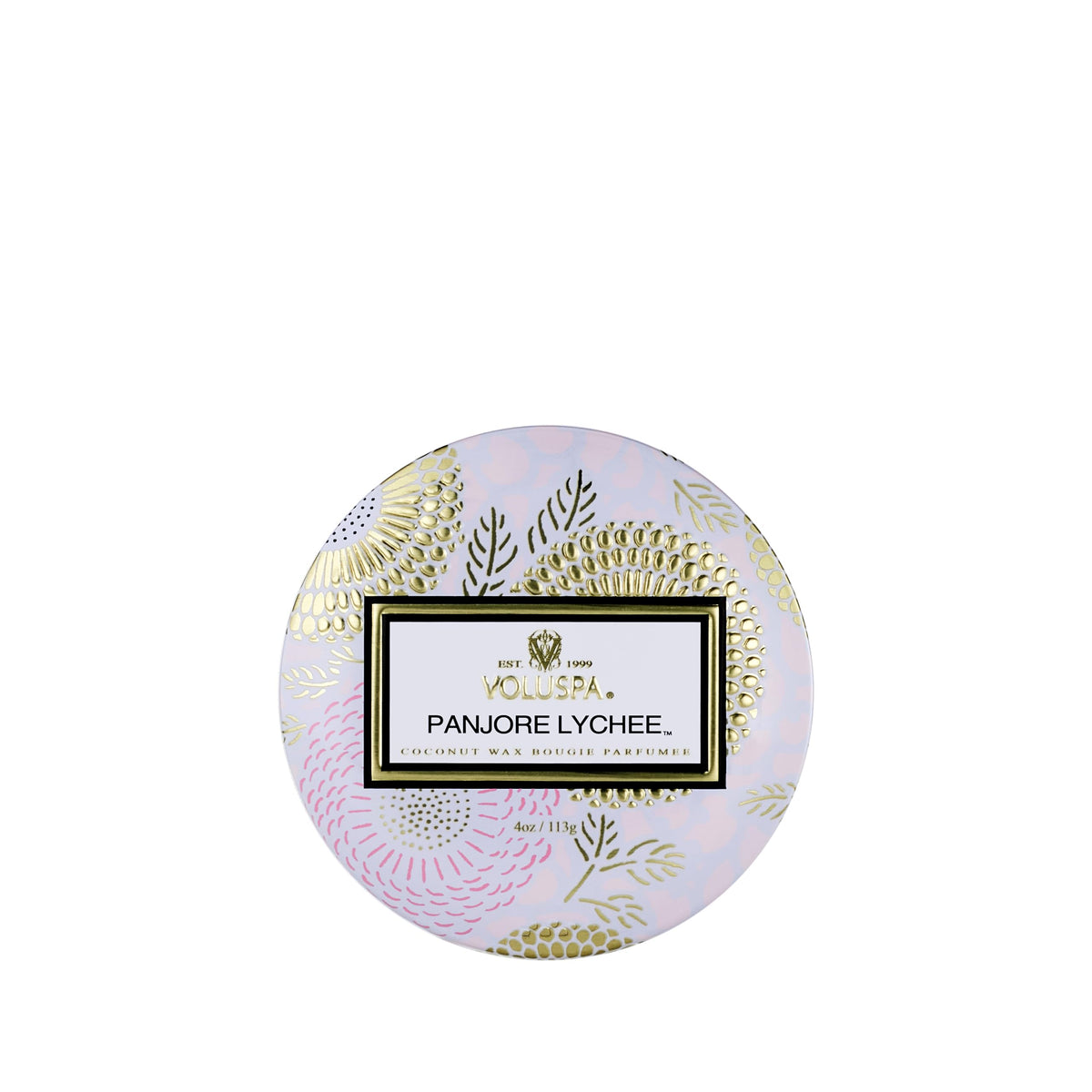 Voluspa Panjore Lychee Petite Tin Candle , 4 Ounces